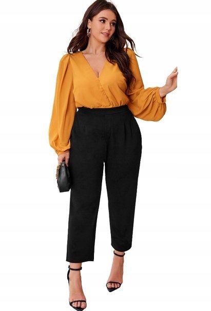 SHEIN SPODNIE PLUS SIZE CZARNE CASUAL 44 VWV