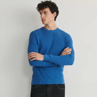 Swetry męskie - Reserved - Bawełniany sweter - Niebieski - grafika 1