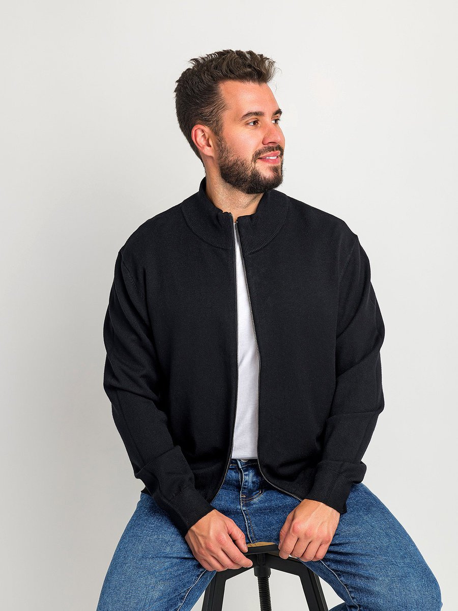 Sweter gładki rozpinany czarny S