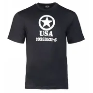 Odzież taktyczna i umundurowanie - Koszulka T-Shirt Mil-Tec Allied Star - Czarna XXL - miniaturka - grafika 1