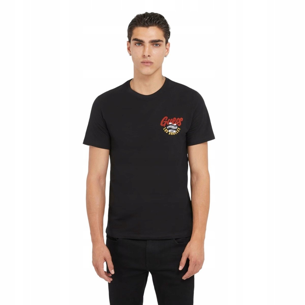 Guess Koszulka Męska T-Shirt Ss Cn Guess Italic F Czarna R.L