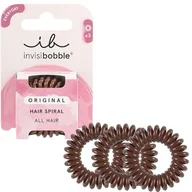Ozdoby do włosów - Invisibobble Brązowe Gumki do włosów Pretzel Brown Original x3 - Gumka do włosów przeciw łamaniu - Gumy do włosów Brązowy przewód telefoniczny - Gumowe włosy męskie - miniaturka - grafika 1