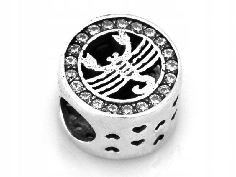 Zawieszka srebrna 925 skorpion z cyrkoniami beads do bransoletki 2.67g
