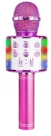Mikrofony komputerowe - Mikrofon karaoke z głośnikami BT MP3 efekt LED różowy one size - miniaturka - grafika 1