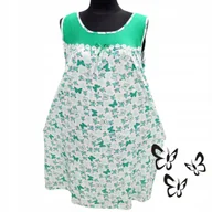 Bielizna nocna - BAWEŁNA KOSZULA NOCNA na ramiączkach duży rozmiar prezent motyl 50 52 5XL - miniaturka - grafika 1