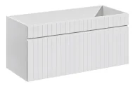 Szafki łazienkowe - Biała lamelowa szafka na umywalkę z szufladą 100 cm Cersal 9X - miniaturka - grafika 1