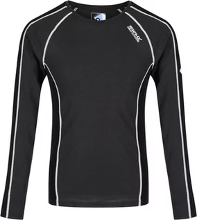 Bluzy narciarskie - Regatta Beru Koszulka z długim rękawem Mężczyźni, ash/black S 2020 Koszulki bazowe termiczne i narciarskie RMU027-61G-S - grafika 1