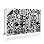 Dekoracje domu - Mata Magnetyczna Grzejnika Czarno-Biała Mozaika Imitacja Płytek 90cm x 60cm - miniaturka - grafika 1