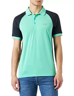 BOSS Pauletech Slim Fit męska koszulka polo z rozciągliwej tkaniny Performance Stretch z kolorowym wzorem, Open Green340., 3XL - Koszulki męskie - miniaturka - grafika 1