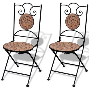 vidaXL vidaXL Mozaikowe krzesło bistro Terracotta - zestaw 2 szt - Fotele i krzesła ogrodowe - miniaturka - grafika 1