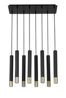 Lampy sufitowe - Sigma Sopel Grand lampa wisząca 8-punktowa czarna/złota 33398 - miniaturka - grafika 1