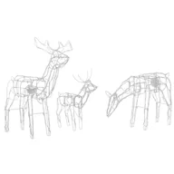 Oświetlenie świąteczne - Shumee Zestaw 3 dekoracji ogrodowych LED ruchomy renifer 76 cm biały MIKKELI 295415 - miniaturka - grafika 1