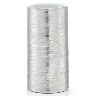 Zeller 18746 kubek do mycia zębów Brushed, kamionka, srebrny - Kubki na szczoteczki do zębów - miniaturka - grafika 1