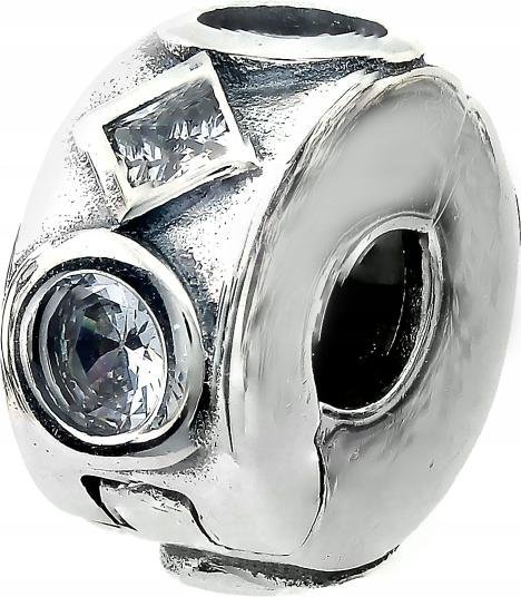 Srebrny charms do bransoletki 925 beads elegancki z cyrkoniami prezent