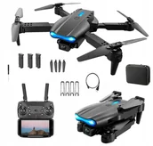 Zabawki zdalnie sterowane - DRON E99 PRO MAX 2 KAMERY UNIKANIE PRZESZKÓD WIFI 3BATERIE ZABAWKA - miniaturka - grafika 1
