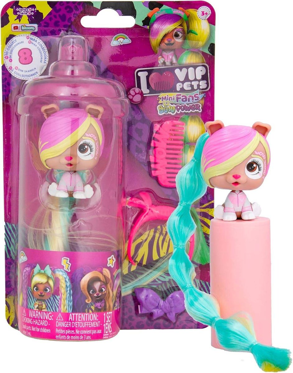 VIP PETS MINI FANS BOW POWER S5 LALKA PIESEK FIGURKA Długie Włosy CHLOE