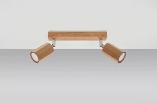 Sollux Lighting Plafon ZEKE 2 dąb - Lampy sufitowe - miniaturka - grafika 1
