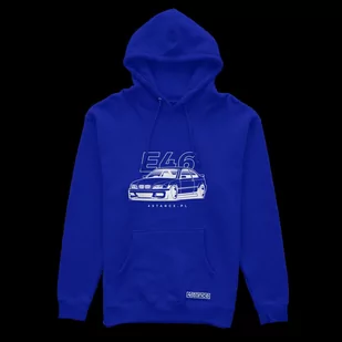 Bluza z kapturem przód BMW E46 niebieska-XL - Odzież do sportów motorowych - miniaturka - grafika 1