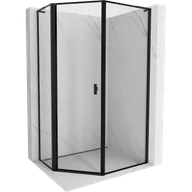 Kabiny prysznicowe - Mexen Mist L kabina prysznicowa pięciokątna asymetryczna uchylna lewa 80 x 100 cm, czarna ramka, czarna - 8A8L-080-100-70-70-L - miniaturka - grafika 1