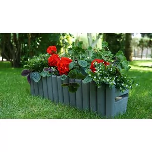 Doniczka balkonowa szary STOKROTKA 20 x 60 x 17 cm - Donice - miniaturka - grafika 1