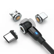 Adaptery i przejściówki - 50cm KABEL MAGNETY 540st 3A FAST CHARGE 5-PIN 3-ADAPTERY - miniaturka - grafika 1