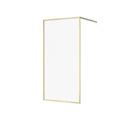 Kabiny prysznicowe - Kabina walk-in Cersanit Larga 100x200 złoty mat transparentne S164-073 - miniaturka - grafika 1