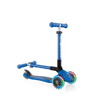 Hulajnoga 3-kołowa Globber Foldable Lights Navy Blue Jr (kolor Niebieski) - Hulajnogi - miniaturka - grafika 3
