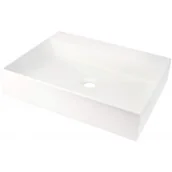 Umywalki - DEANTE CQR AU5S CORREO Umywalka granitowa stawiana na blat - 500x400 mm Alabaster - miniaturka - grafika 1