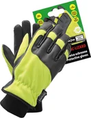 Rękawice robocze - Reis RMC-LIZARD - rękawica ochronna, ocieplane, wykonane ze skóry syntetycznej połączonej ze streczem - roz. L. - miniaturka - grafika 1