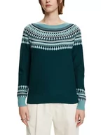 Swetry damskie - ESPRIT Sweter damski, 308/Emerald Green 4, XS - miniaturka - grafika 1