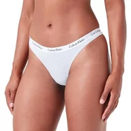 Majtki damskie - Calvin Klein - Idealnie dopasowane stringi - bielizna damska - beżowa - 72% poliamid, 28% elastan - logo Calvin Klein - niski stan - rozmiar XS, Lód arktyczny, M - miniaturka - grafika 1
