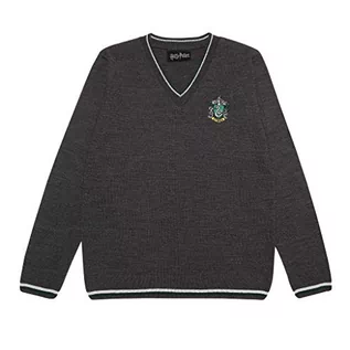 Swetry męskie - Popgear Popgear Harry Potter Slytherin House męski sweter z dzianiny na węgiel drzewny sweter, Grafitowy, S HAR90033MKJ07S - grafika 1