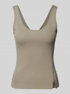 Koszulki i topy damskie - Top z bocznym zamkiem błyskawicznym model ‘Asymmetrical zip’ - miniaturka - grafika 1