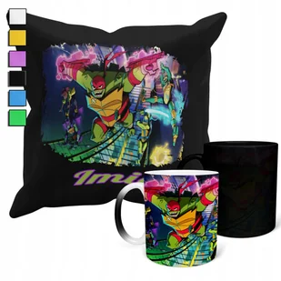 ZESTAW KUBEK MAGICZNY ZMIENIAJĄCY KOLOR + POSZEWKA ŻÓŁWIE NINJA + IMIĘ - Gadżety dla niej i dla niego - miniaturka - grafika 1