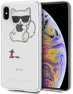 Karl Lagerfeld Obudowa dla telefonów komórkowych Fun Eaten Apple No Rope pro Apple iPhone Xs Max KLHCI65CFA) przezroczysty - Etui i futerały do telefonów - miniaturka - grafika 1