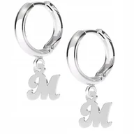 Kolczyki - Kolczyki srebrne Literka M 925 - miniaturka - grafika 1