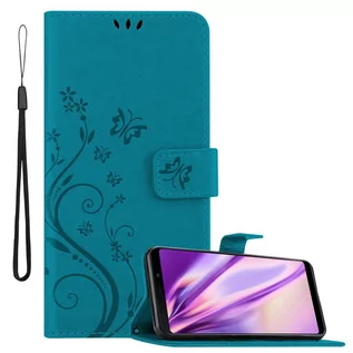 Portfele - Pokrowiec Do Samsung Galaxy A9 2018 w Etui NIEBIESKI KWIATOWY  Kwiaty Portfel Obudowa Case Cover Cadorabo - grafika 1