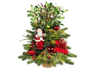 Dekorowana sztuczna choinka SANTA II 60 cm z OŚWIETLENIEM LED W KWIATACH - Choinki Dekorowana sztuczna choinka SANTA II 60 cm z OŚWIETLENIEM LED W KWIATACH - Choinki - miniaturka - grafika 1