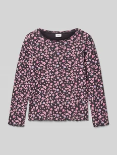 Bluzka z długim rękawem o kroju slim fit z mieszanki bawełny - Koszulki dla dziewczynek - miniaturka - grafika 1