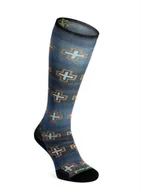 Skarpetki sportowe męskie - Skarpety narciarskie Smartwool Ski Zero Cushion Paths Crossed Print OTC Socks - deep navy - miniaturka - grafika 1