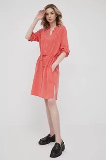 Sukienki - Tommy Hilfiger sukienka kolor czerwony mini oversize - grafika 1