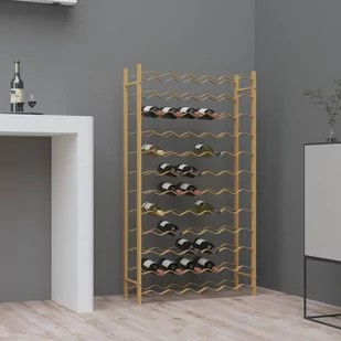 Lumarko Stojak na 72 butelki wina, złoty, metalowy - Stojaki na wino - miniaturka - grafika 1