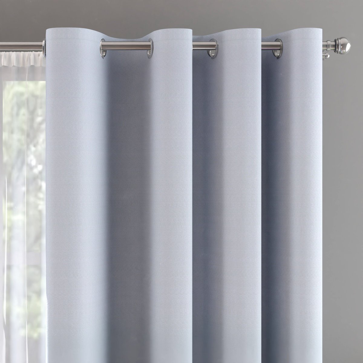 Zasłona blackout szara gładka gotowa na przelotkach 140x250cm