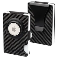 Etui na dokumenty i karty - Aluminiowe etui na karty z miejscem na AirTag od Apple (czarny, karbon) - miniaturka - grafika 1