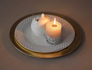 Lumarko Świeca Lampion Walec 120x120 Diament Bia - Świece - miniaturka - grafika 3