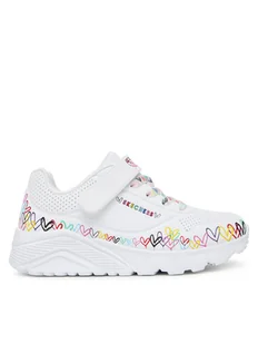 Skechers Sneakersy Uno Lite 314091L WMLT Biały - Buty dla dziewczynek - miniaturka - grafika 1