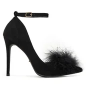 Półbuty damskie - Szpilki DeeZee HT92831-126 Czarny - miniaturka - grafika 1