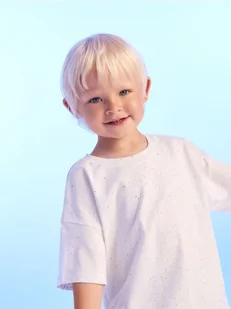 Reserved - T-shirt z bawełną - złamana biel - Bluzki dla niemowląt - miniaturka - grafika 1