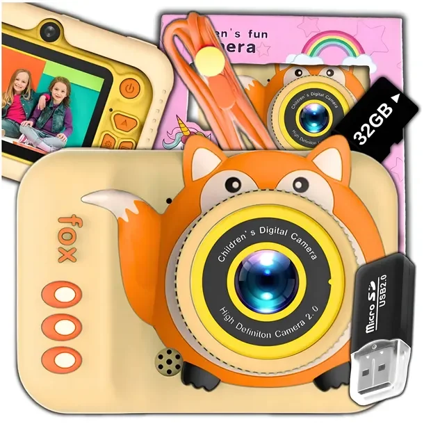 Aparat Cyfrowy Fotograficzny Dla Dzieci 40mpx Kamera Zabawka Gry+karta 32gb