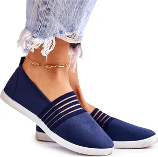 Damskie Tenisówki Materiałowe Slip-On Granatowe Lilis 37 - Trampki damskie - miniaturka - grafika 1